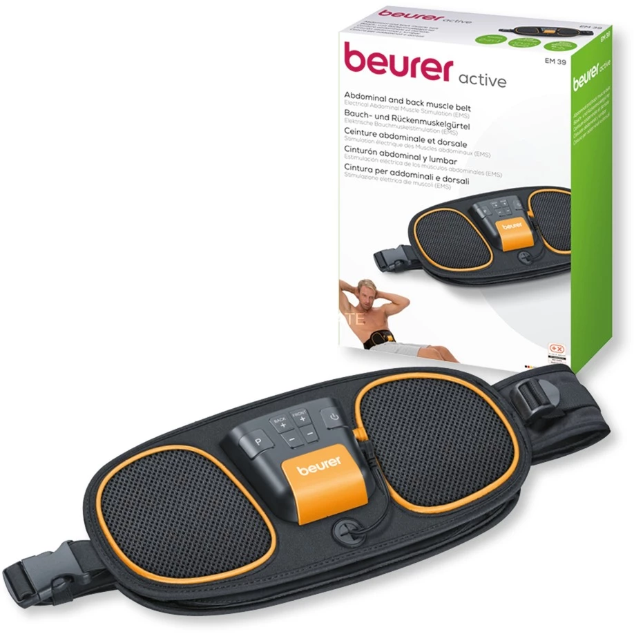 Massagegeräte Beurer Bauch- Und Rückenmuskelgürtel EM 39 2-in-1, Massagegerät (schwarz/gelb) – Bild 3