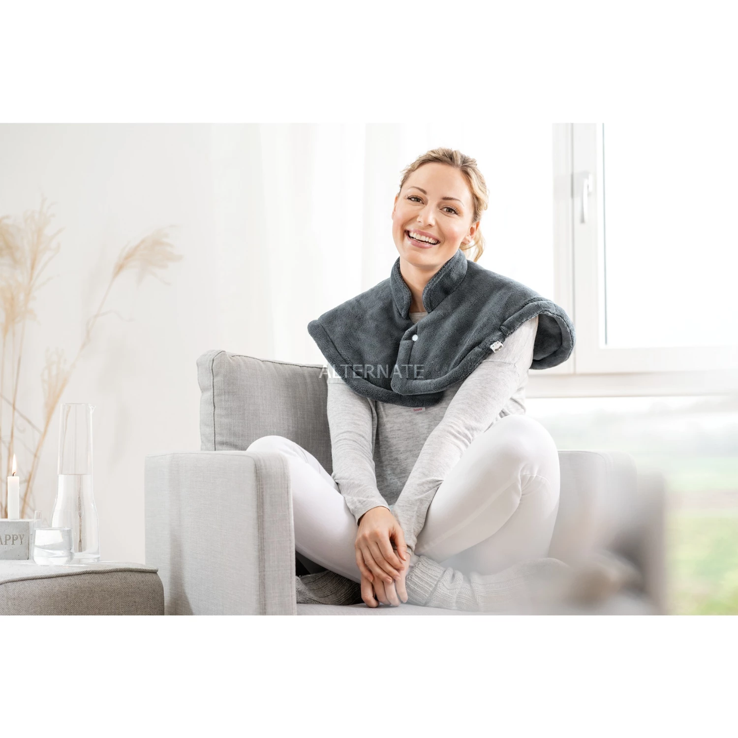 Beurer Schulter- Und Nackenheizkissen HK 54 Cosy (grau, 56 X 52 Cm) 4 Beurer Schulter- Und Nackenheizkissen HK 54 Cosy (grau, 56 X 52 Cm) – Bild 2