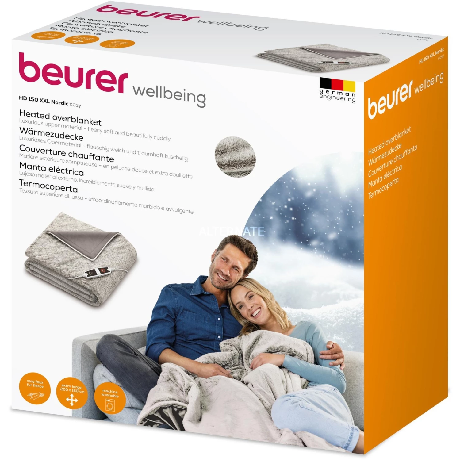 Heizdecken Beurer XXL Wärme-Kuscheldecke HD 150 Nordic, Heizdecke (grau, 150 X 200 Cm) – Bild 3