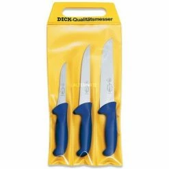 Bestecke DICK ErgoGrip Messersatz, 3-teilig (blau, Blockmesser, Stechmesser, Ausbeinmesser)