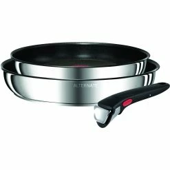 Tefal Pfannen-Set Ingenio Preference + Griff, 3-teilig (edelstahl, Ø 22cm, Ø 26cm)