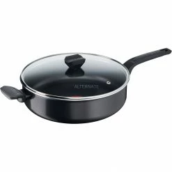 Pfannen Tefal Schmorpfanne Easy Cook & Clean, Ø 24cm (schwarz, Mit Glasdeckel)